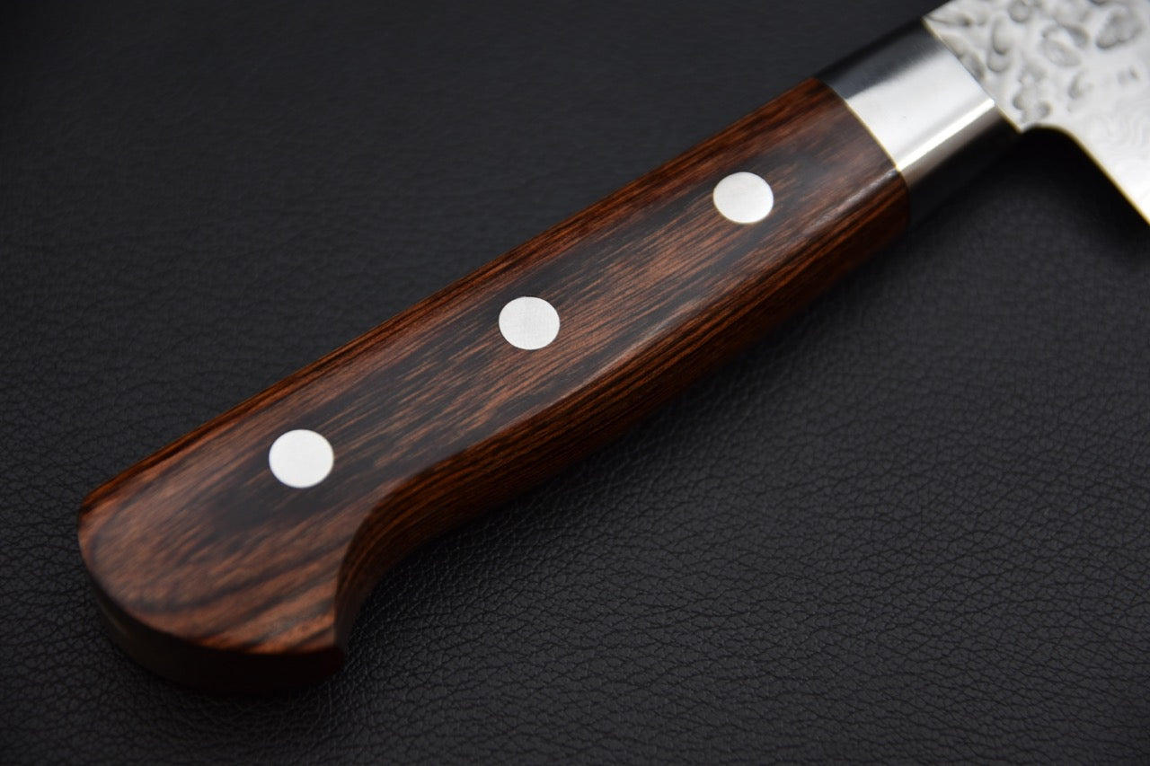 Hitohira Imojiya ST Tsuchime Damascus Sujihiki 240mm Imitation Acajou