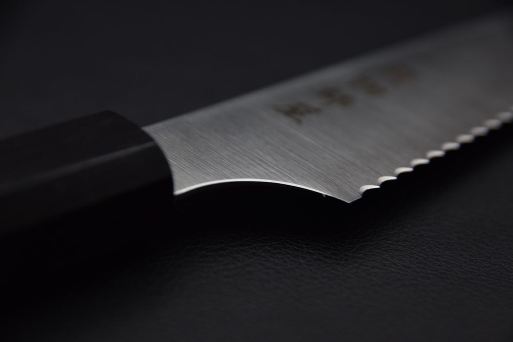 Hitohira Imojiya TH Stainless Couteau à Pain 240mm Ebony