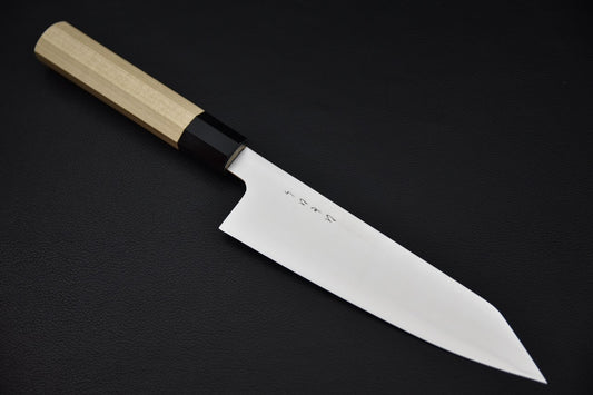Couteau japonais bunka 180mm Hitohira KH Inox – vue complète avec manche en bois de ho