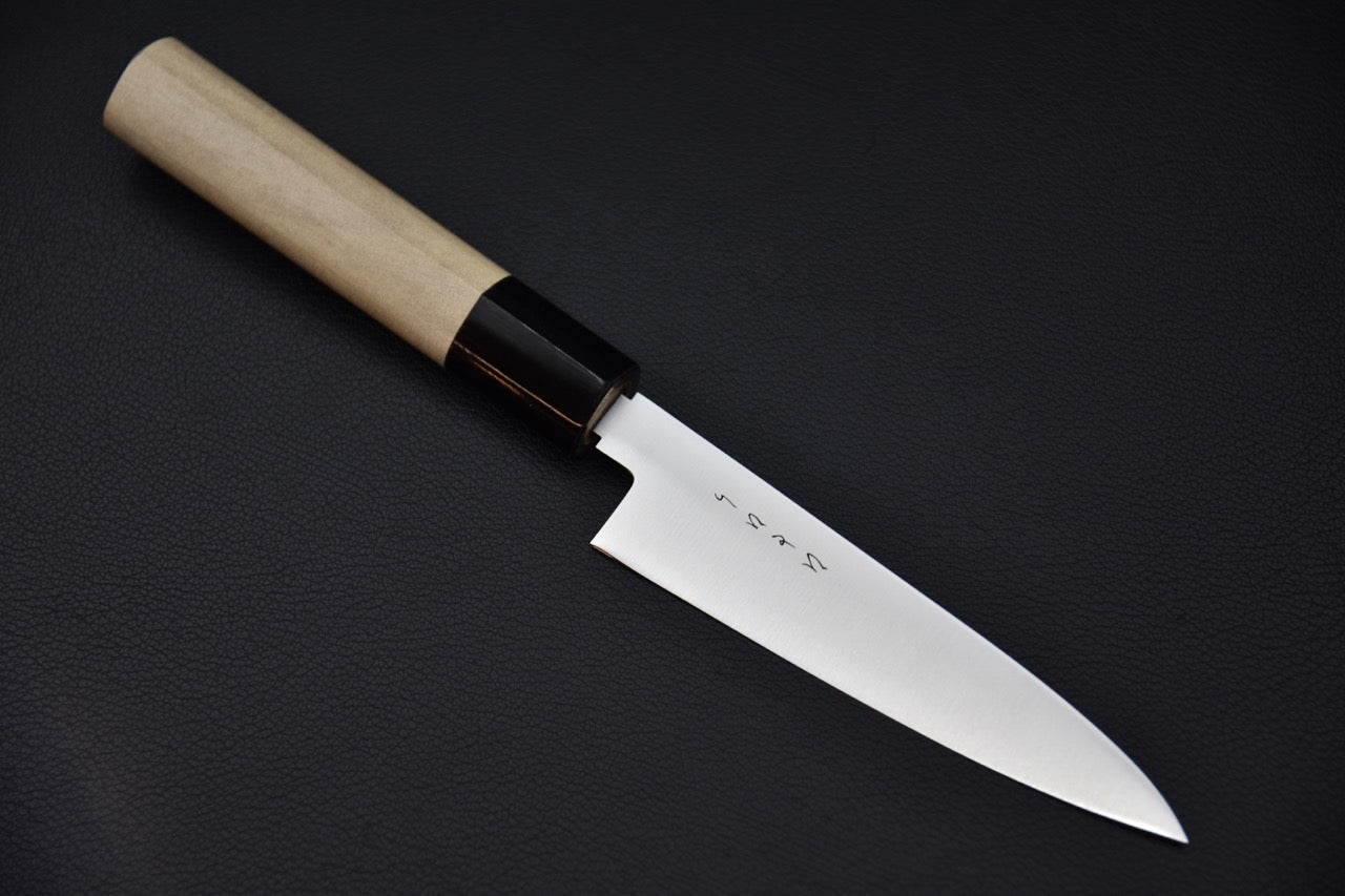 Couteau japonais Petty Hitohira KH 120mm en acier inoxydable, manche bois de ho forme D