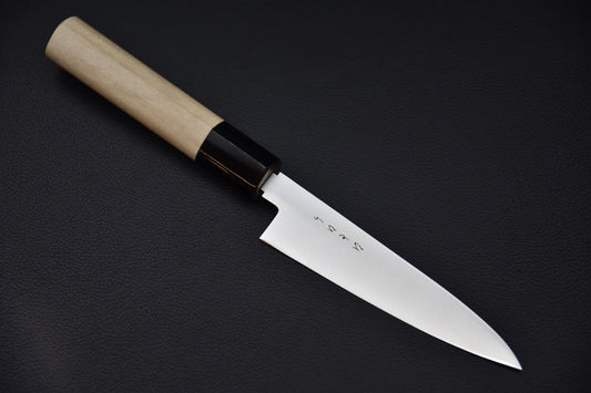Couteau japonais Petty Hitohira KH 120mm en acier inoxydable, manche bois de ho forme D