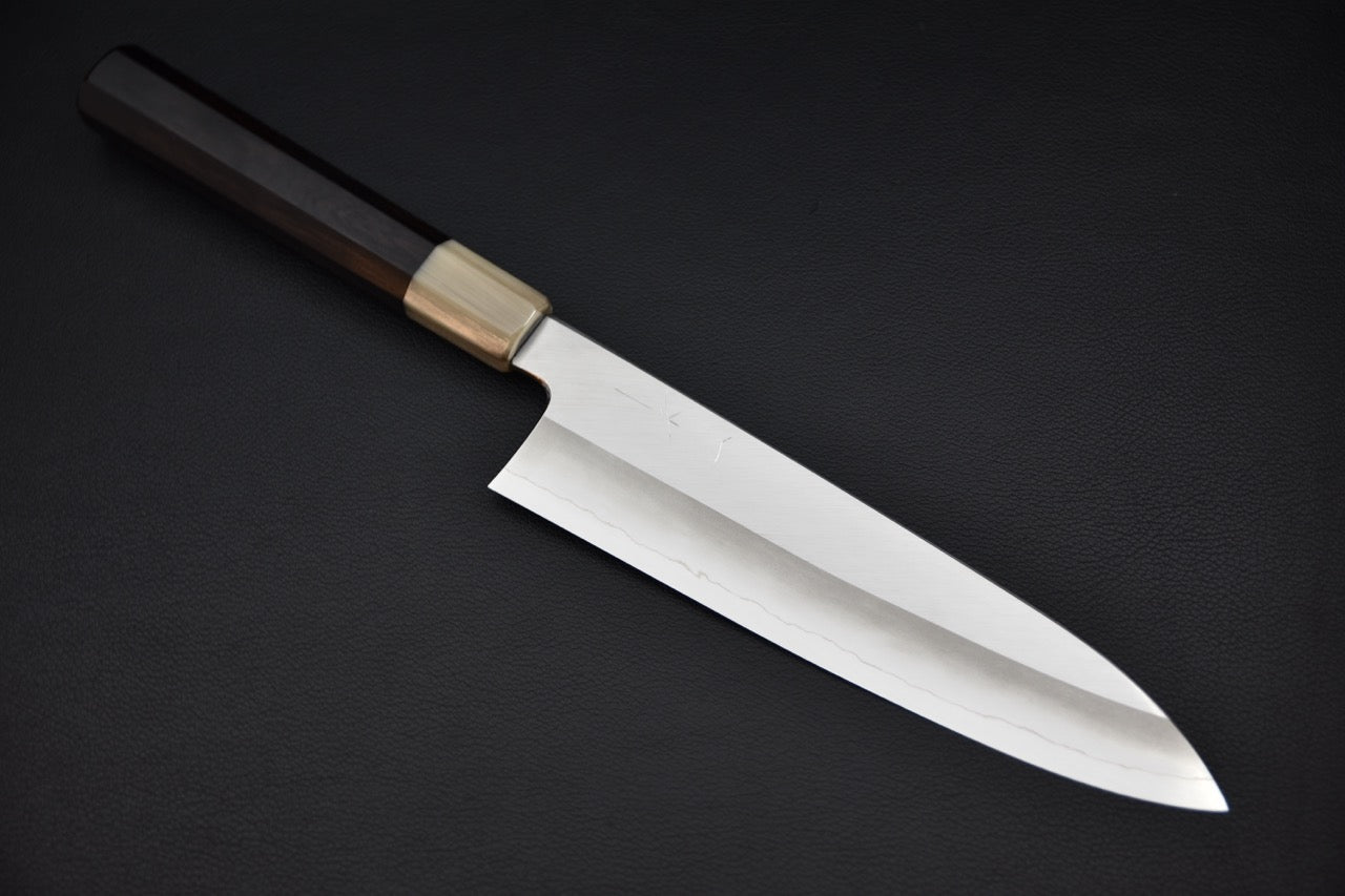 Hitohira Kikuchiyo Kyuzo Ginsan Migaki Gyuto 210mm Ébène