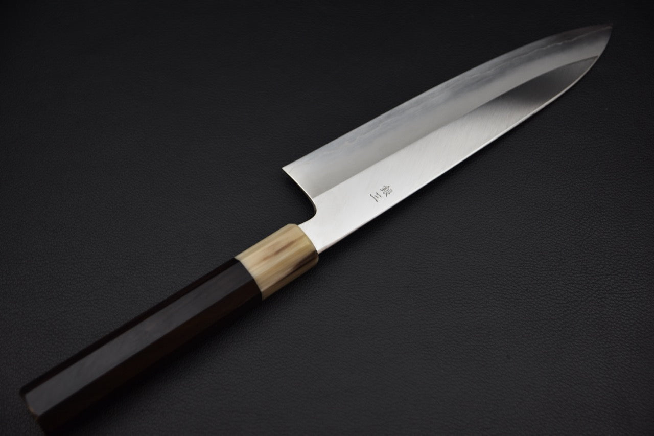 Hitohira Kikuchiyo Kyuzo Ginsan Migaki Gyuto 210mm Ébène
