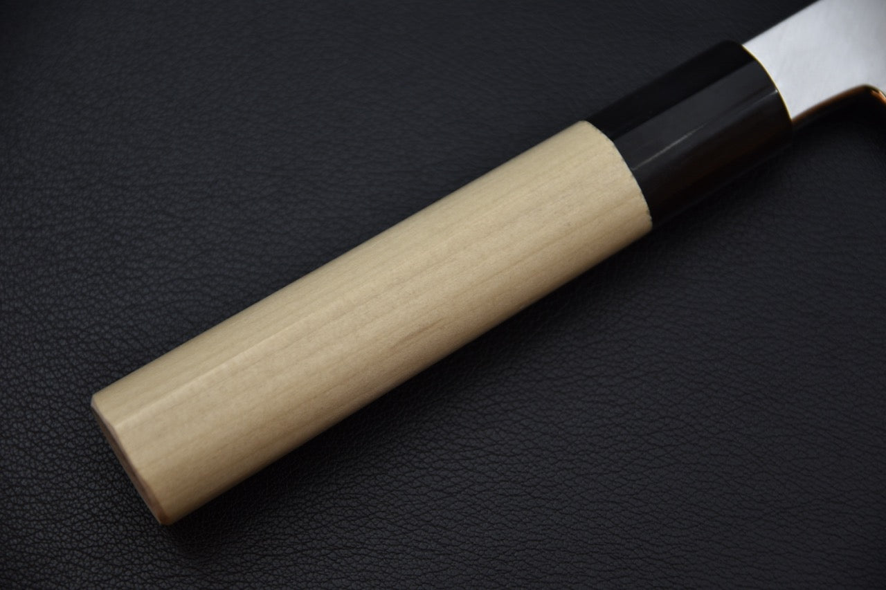 Manche wa en bois de ho du couteau japonais usuba Hitohira Kikuchiyo Manzo — Stay Sharp Montréal.