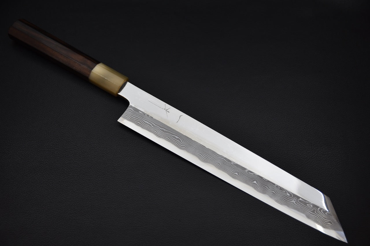 Hitohira Kikuchiyo Mosuke Enmon Shirogami #1 Kiritsuke 270mm Taihei Ébène