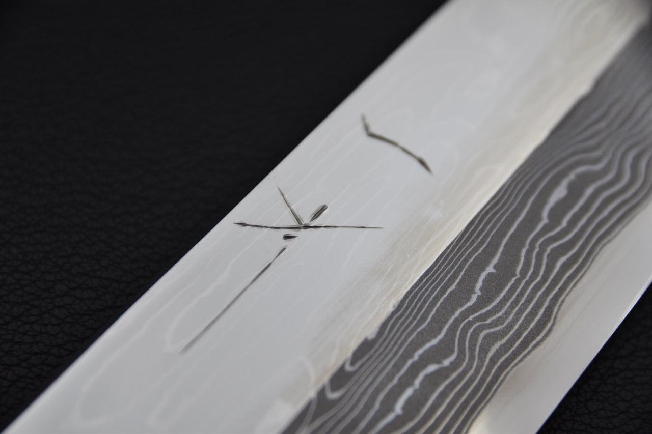 Hitohira Kikuchiyo Mosuke Enmon Shirogami #1 Kiritsuke 270mm Taihei Ébène