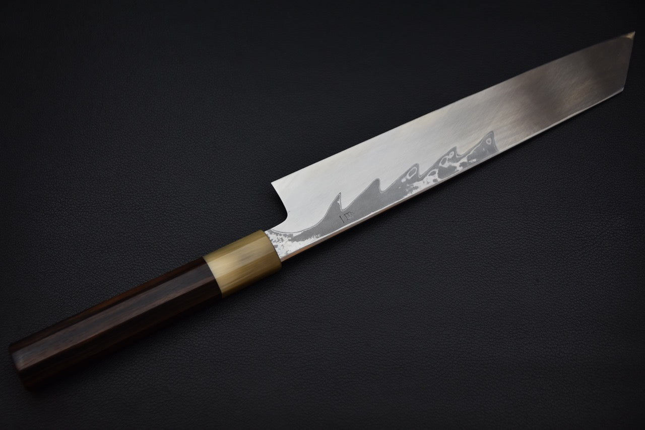 Hitohira Kikuchiyo Mosuke Enmon Shirogami #1 Kiritsuke 270mm Taihei Ébène