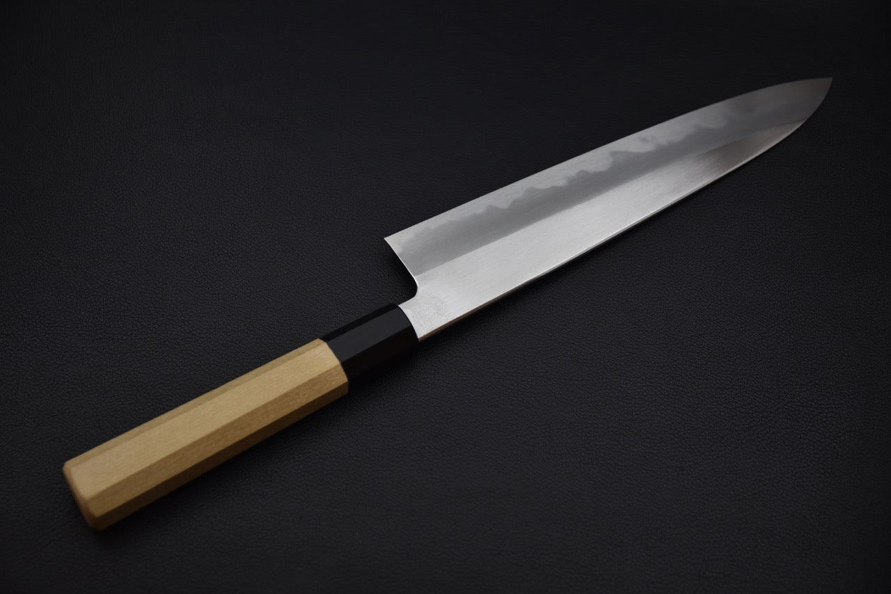 Hitohira Kikuchiyo Ren Shirogami #2 Gyuto 240mm Bois de Ho