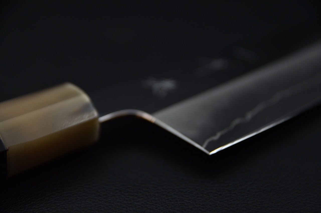 Hitohira Kikuchiyo Rou Ginsan Gyuto Poli Miroir 240mm Ébène