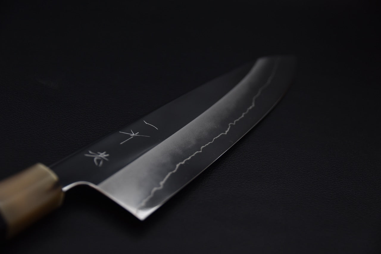 Hitohira Kikuchiyo Rou Ginsan Gyuto Poli Miroir 240mm Ébène