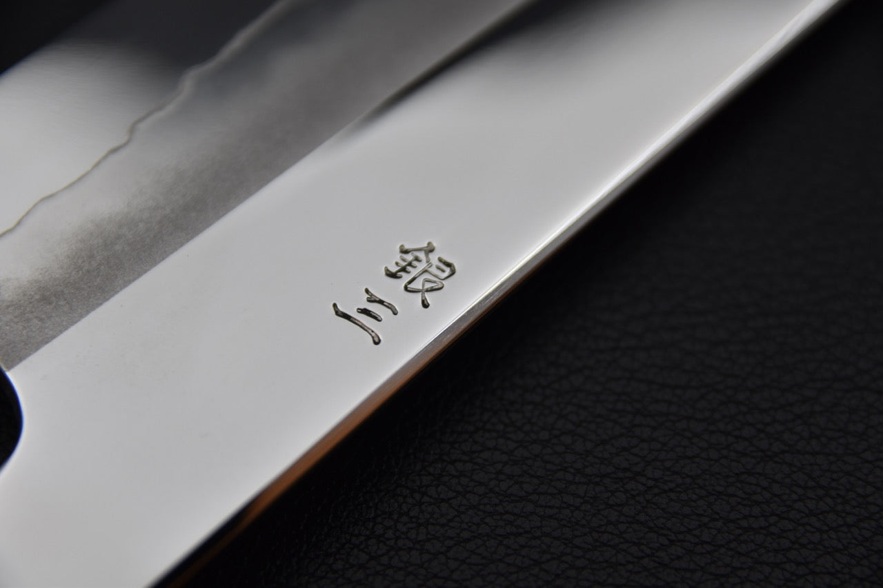 Hitohira Kikuchiyo Rou Ginsan Gyuto Poli Miroir 240mm Ébène