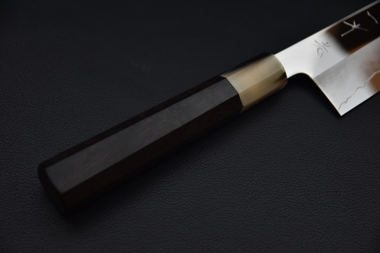 Hitohira Kikuchiyo Rou Ginsan Gyuto Poli Miroir 240mm Ébène