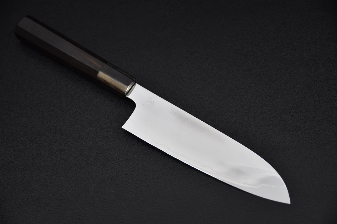 Hitohira Kikuchiyo Rou Ginsan Poli Miroir Complet Santoku Ébène