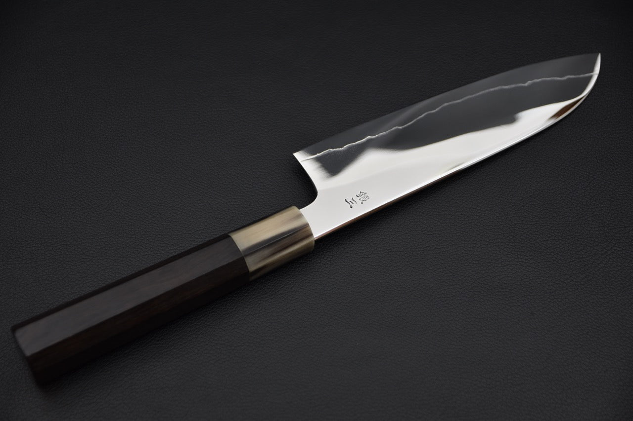 Hitohira Kikuchiyo Rou Ginsan Poli Miroir Complet Santoku Ébène