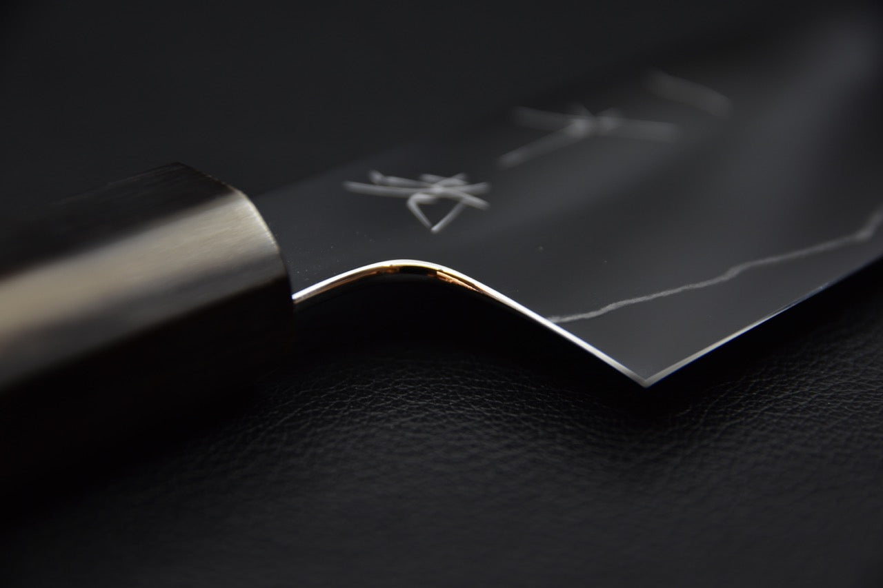 Hitohira Kikuchiyo Rou Ginsan Poli Miroir Complet Santoku Ébène