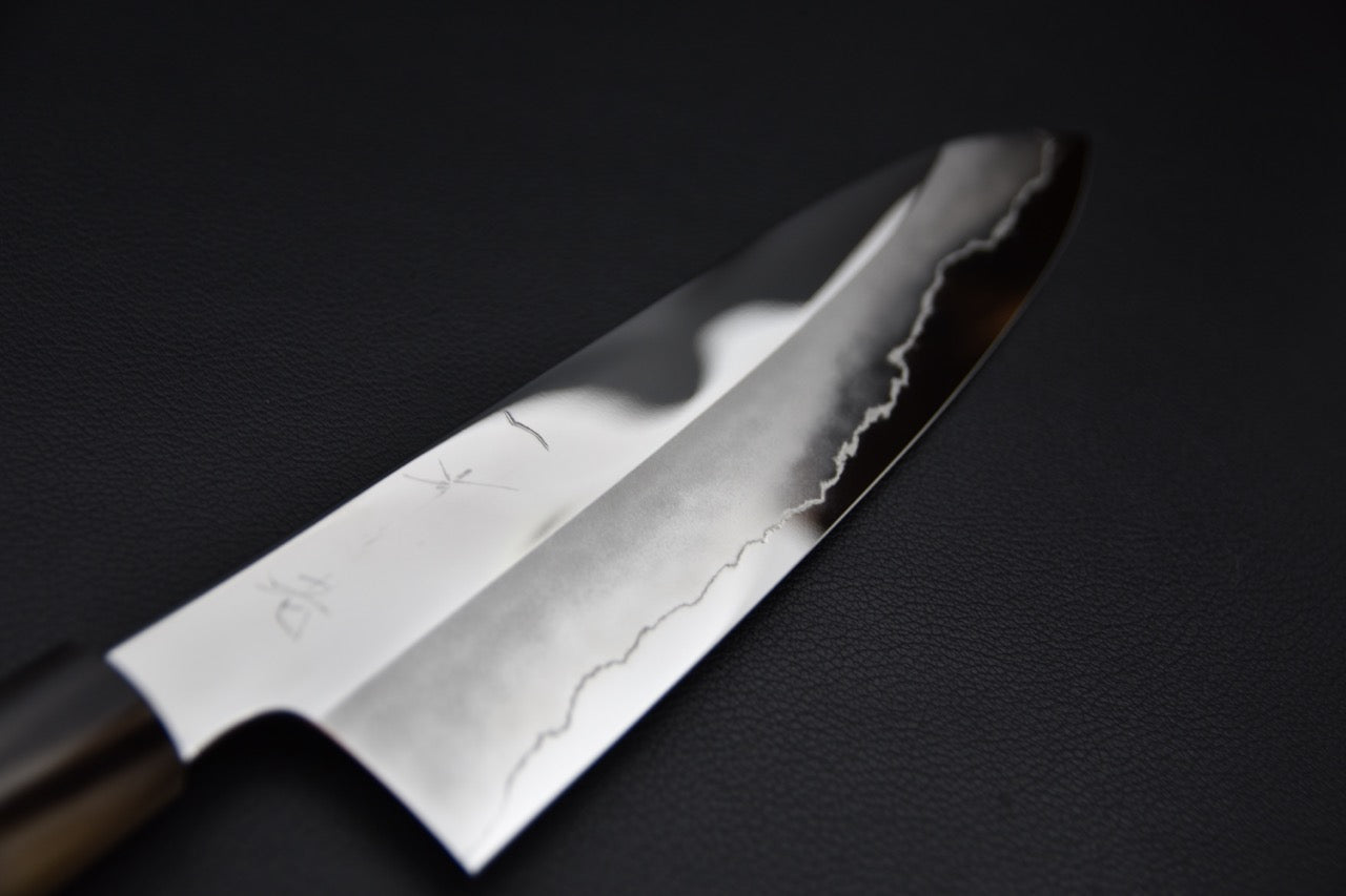 Hitohira Kikuchiyo Rou Ginsan Poli Miroir Gyuto 210mm Ébène
