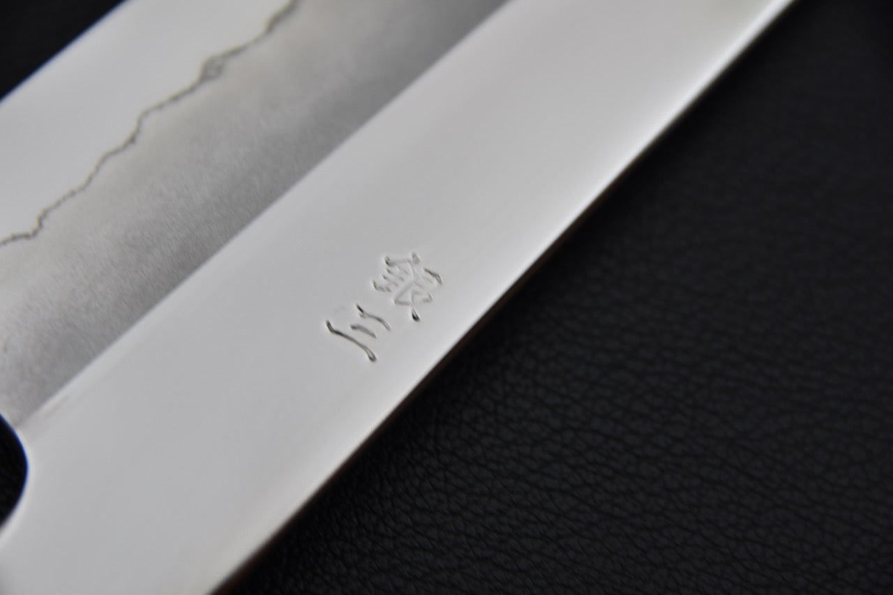 Hitohira Kikuchiyo Rou Ginsan Poli Miroir Gyuto 210mm Ébène