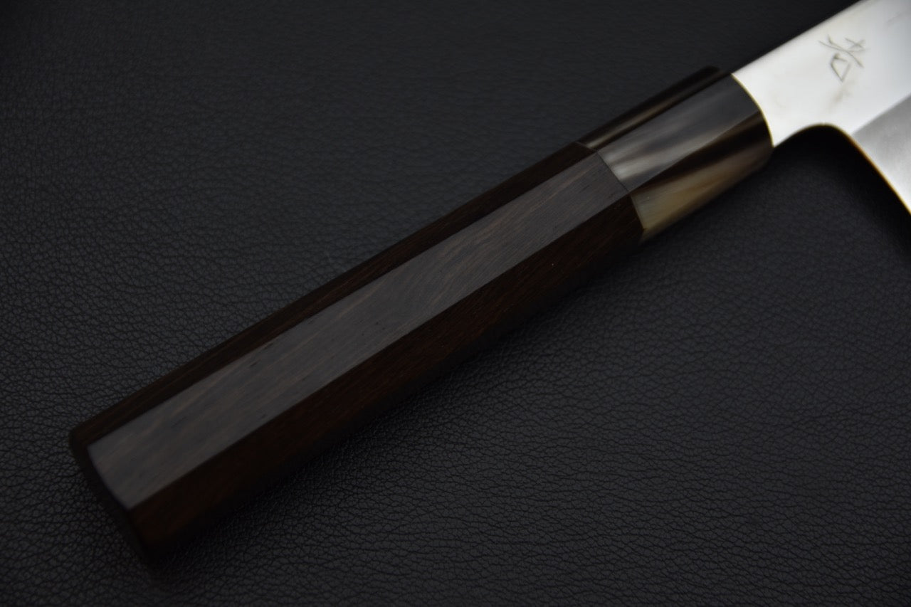 Hitohira Kikuchiyo Rou Ginsan Poli Miroir Gyuto 210mm Ébène