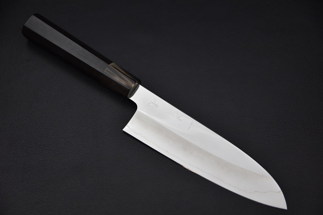 Hitohira Kikuchiyo Rou Ginsan Mirror Polished Santoku Macassar Ebony Taihei