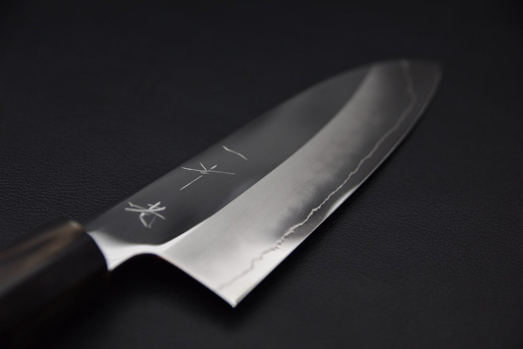 Hitohira Kikuchiyo Rou Ginsan Poli Miroir Santoku Ébène de Macassar Taihei