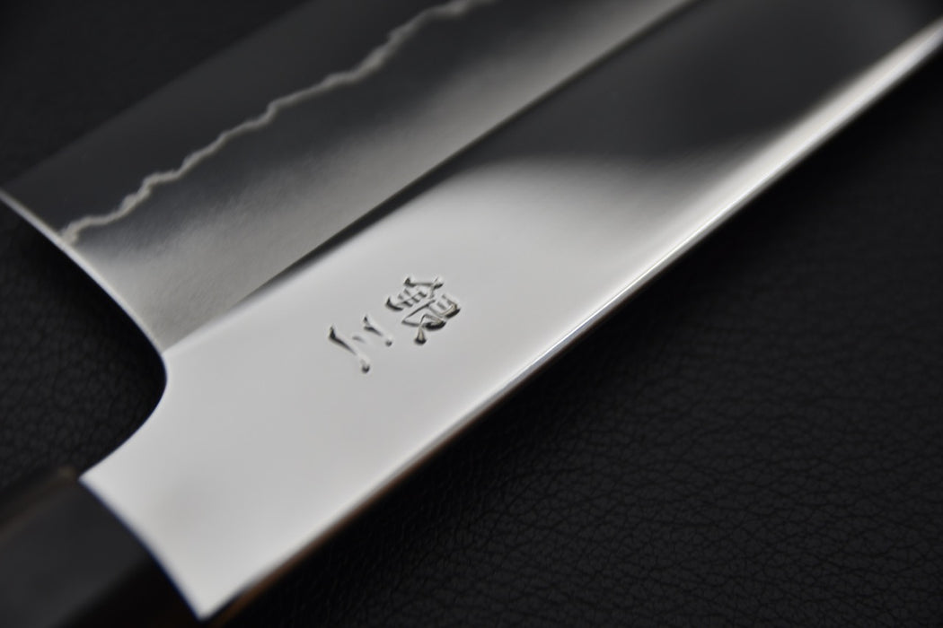 Hitohira Kikuchiyo Rou Ginsan Mirror Polished Santoku Macassar Ebony Taihei