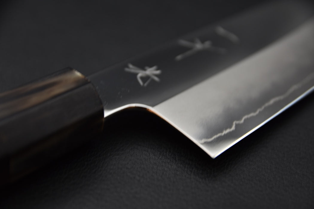 Hitohira Kikuchiyo Rou Ginsan Mirror Polished Santoku Macassar Ebony Taihei