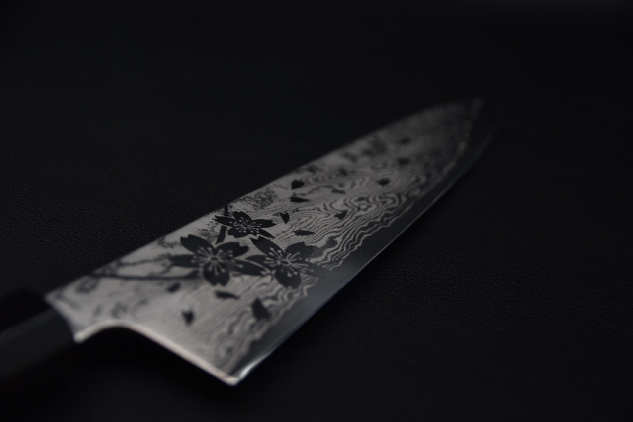 Hitohira Kikuchiyo Rou VG-10 Sakura Damascus Gyuto 240mm