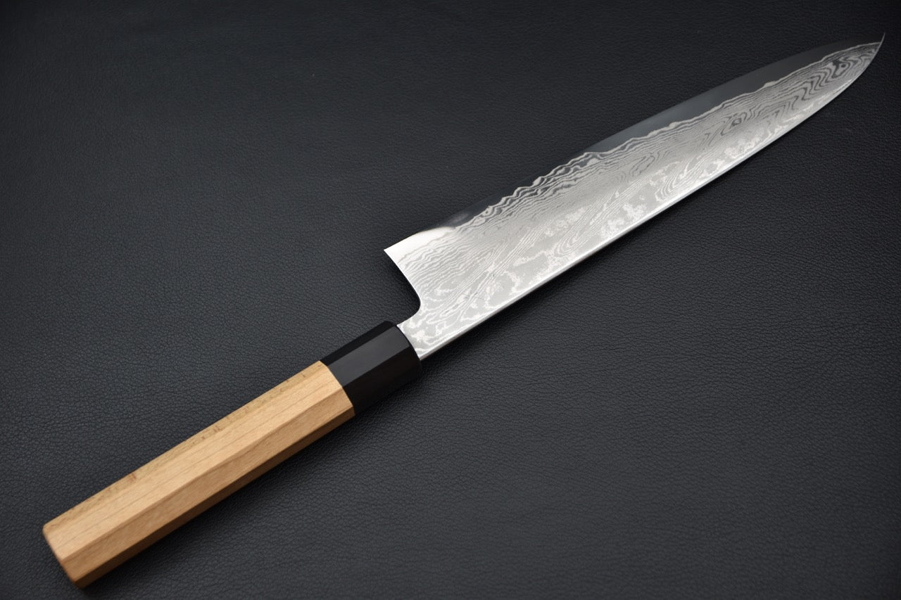 Hitohira Kikuchiyo Rou VG-10 Sakura Damascus Gyuto 240mm