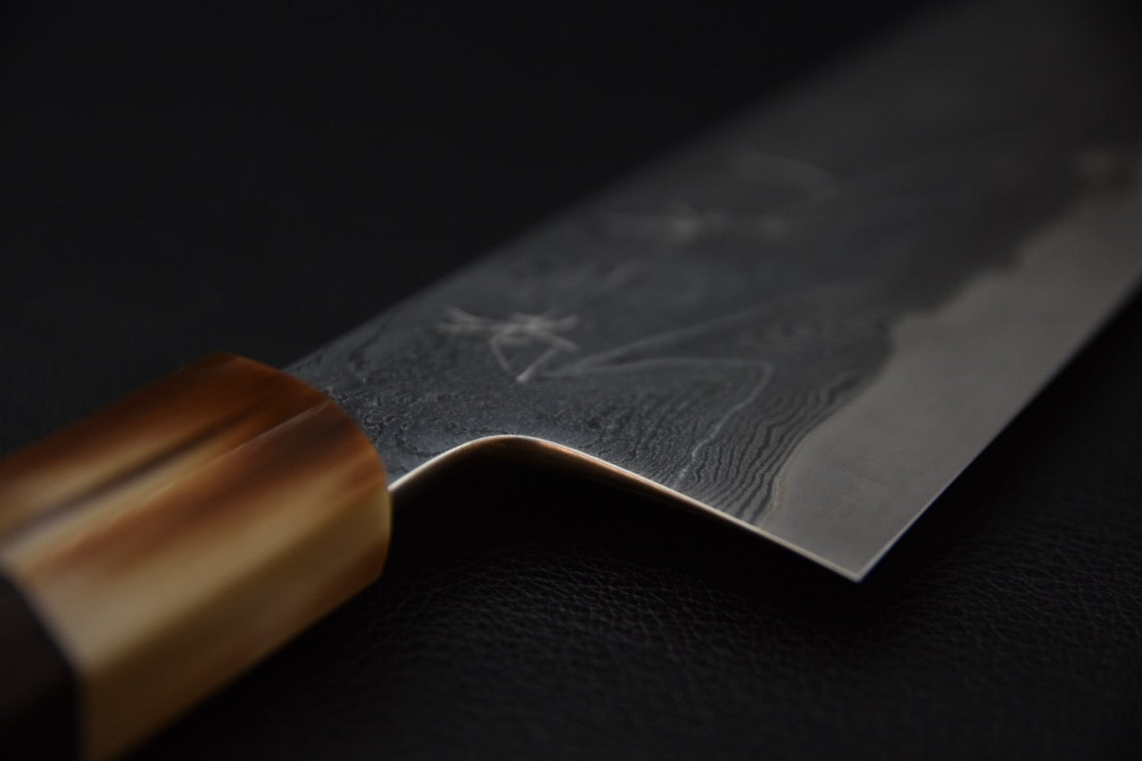 Hitohira Kikuchiyo Rou VG10 Hyokyo Damascus Gyuto 240mm Ébène