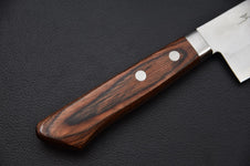 couteau japonais nakiri poignée ergonomique bois foncé imitation acajou