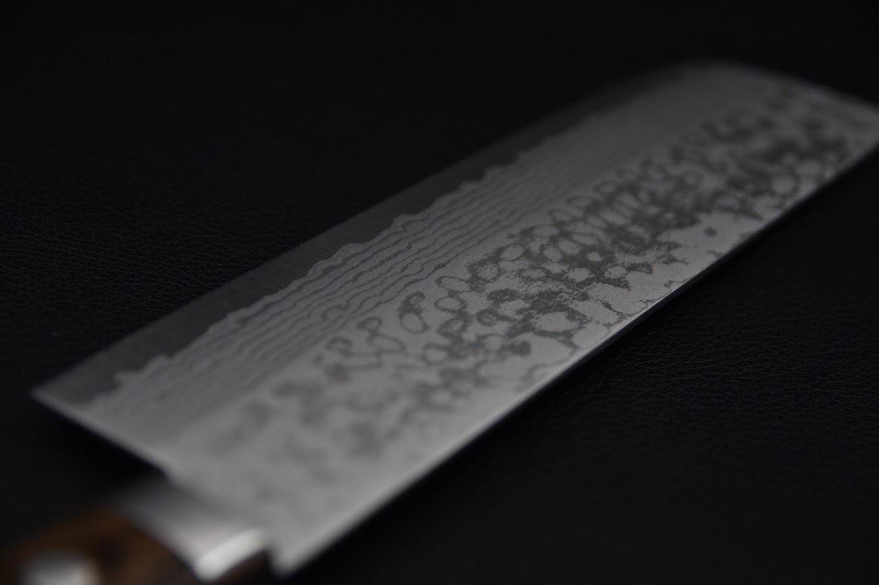 Hitohira NM V10 Damascus Nakiri 165mm Pakka