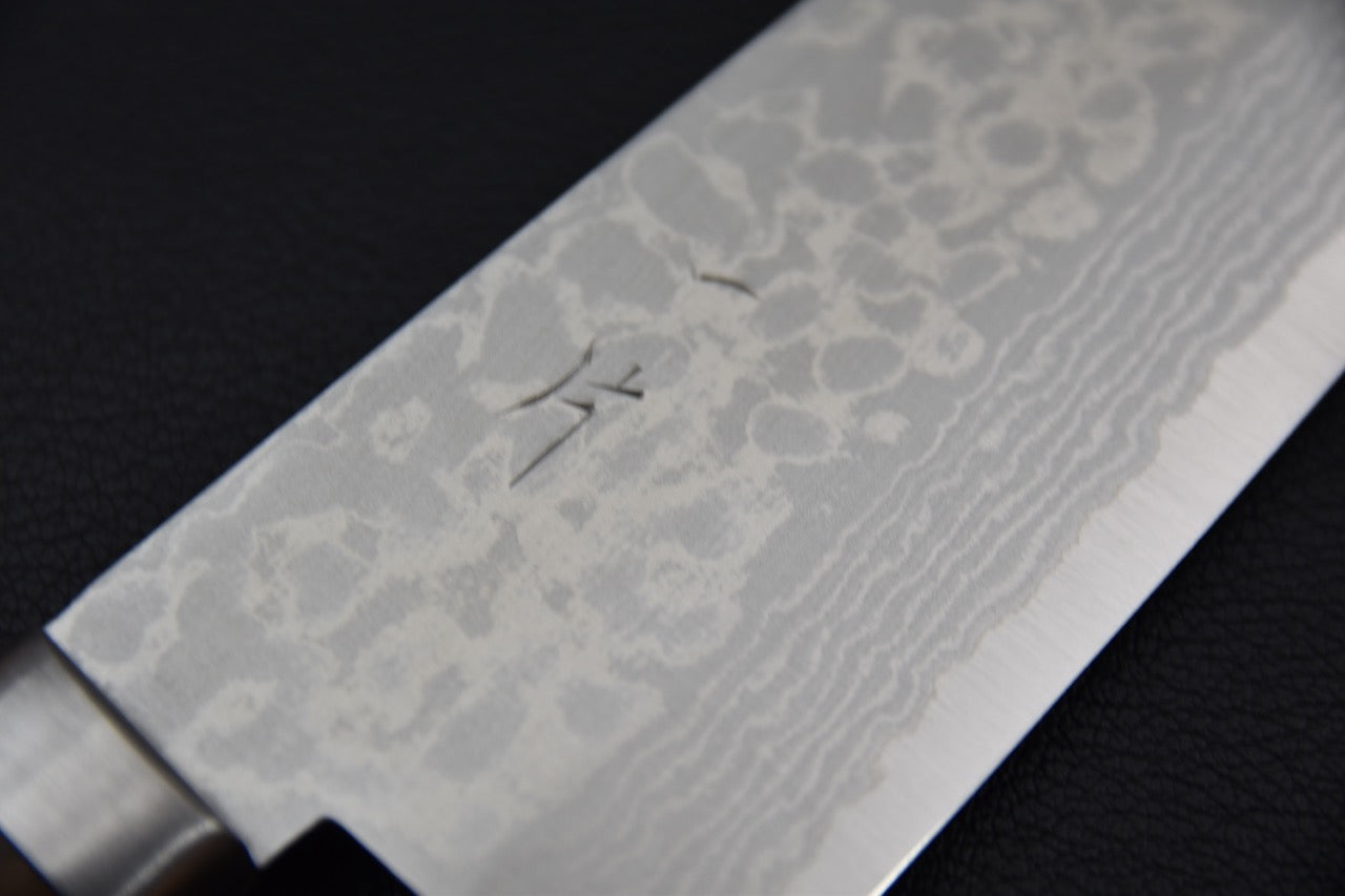 Hitohira NM V10 Damascus Santoku 170mm Pakka
