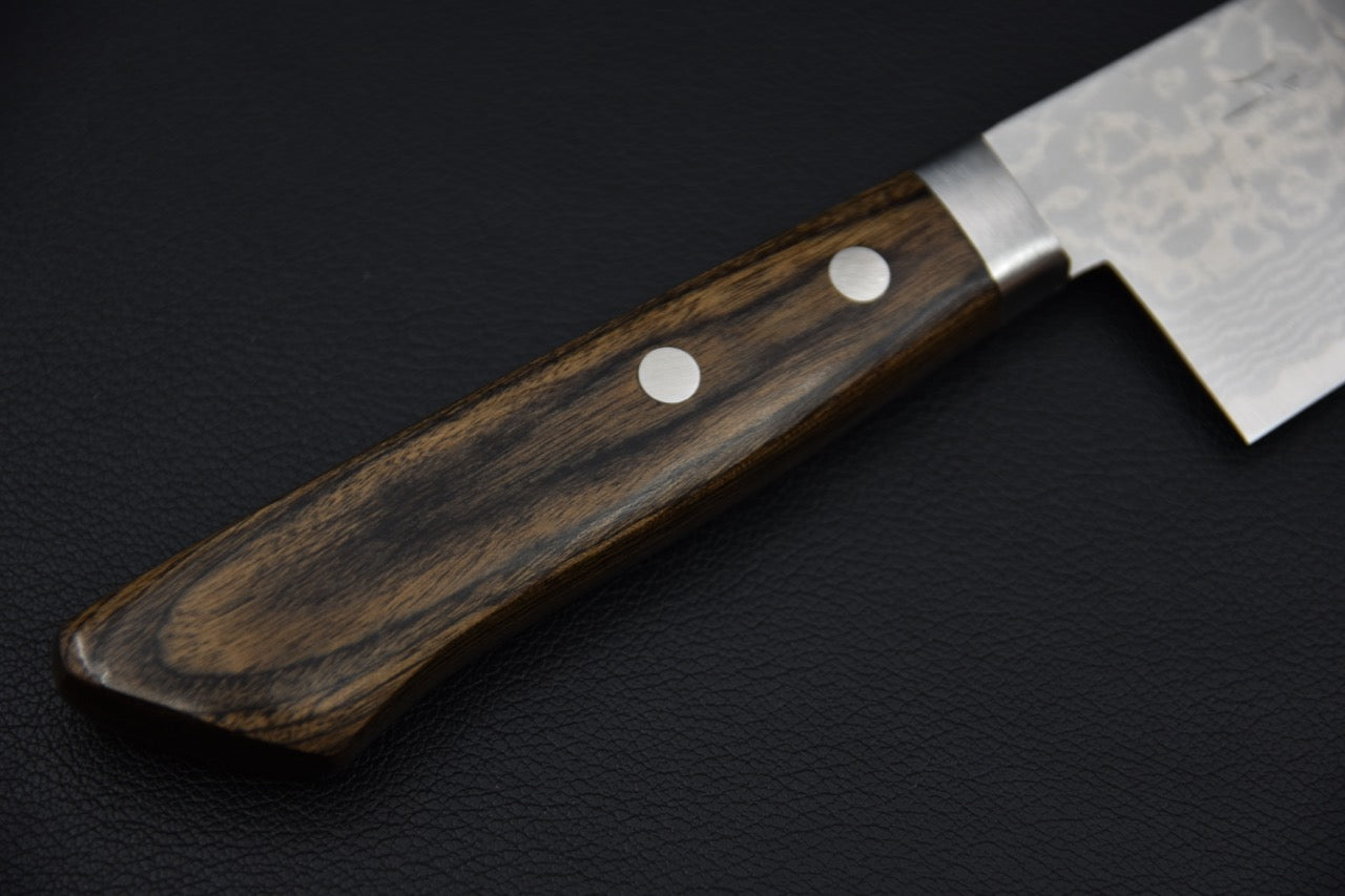 Hitohira NM V10 Damascus Santoku 170mm Pakka