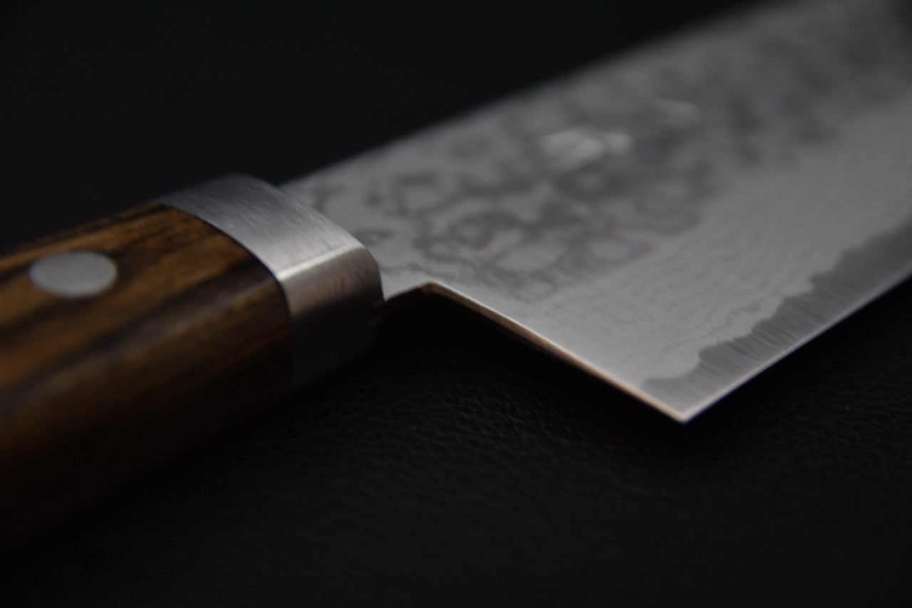 Hitohira NM V10 Damascus Santoku 170mm Pakka