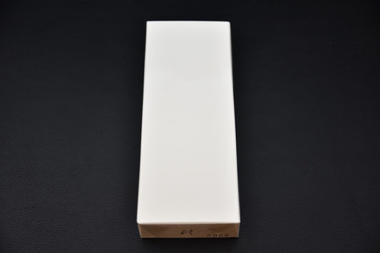 Pierre à aiguiser Hitohira No.02 #3000 vue de dessus – finition blanche