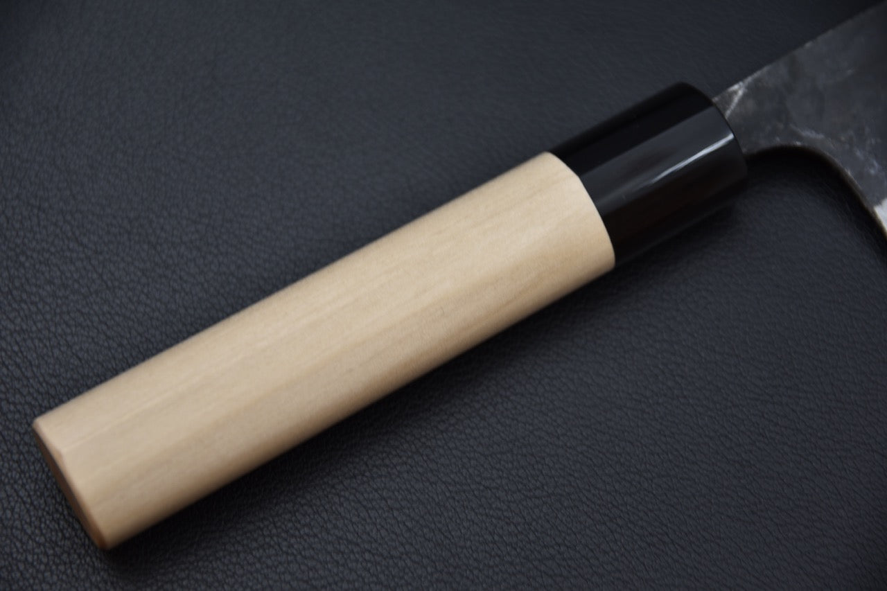 couteau japonais finition traditionnelle kurouchi contrastée