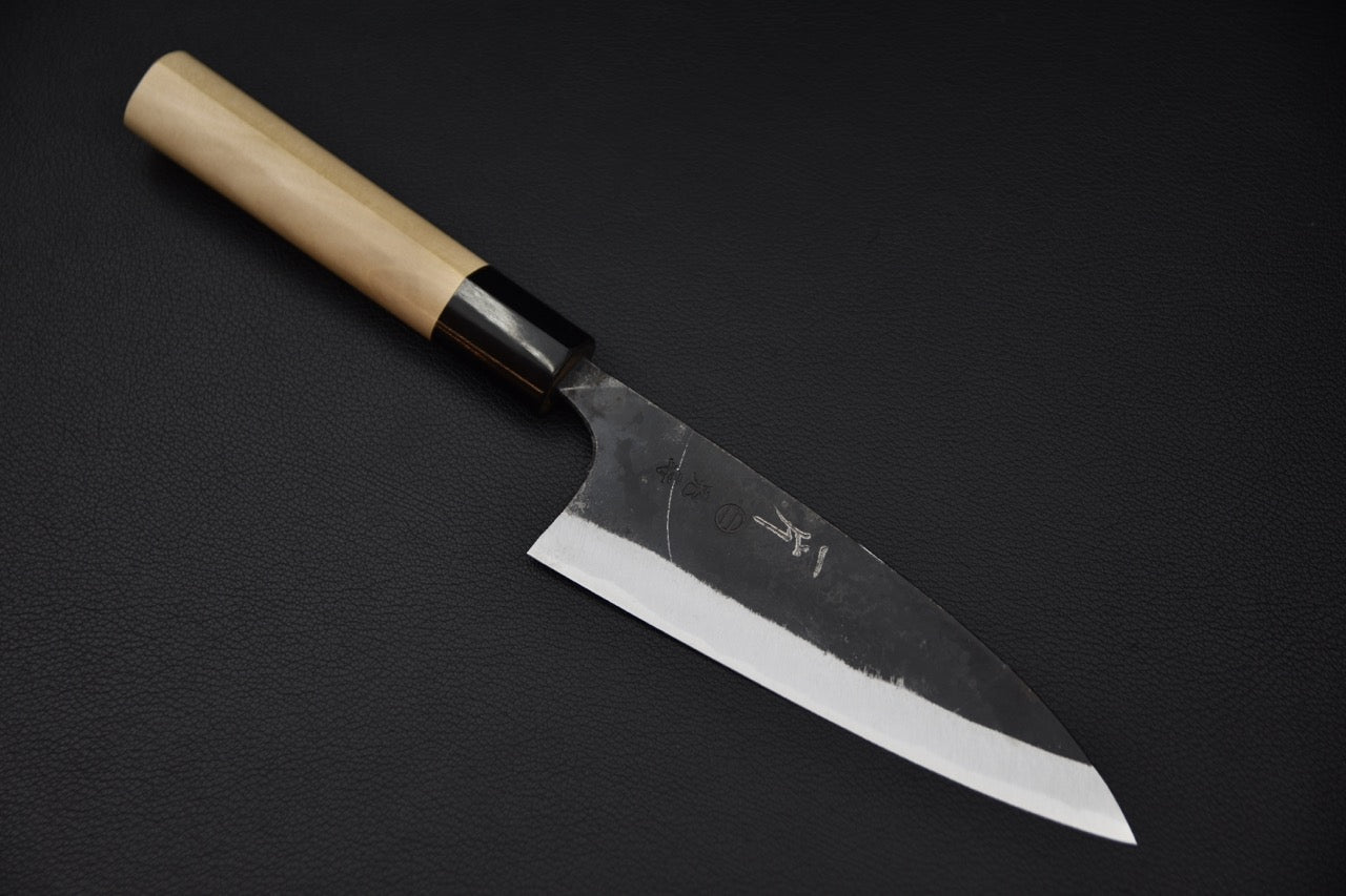 Couteau japonais Gyuto Hitohira Onihiro 135mm en acier White #1, manche en bois de ho forme D