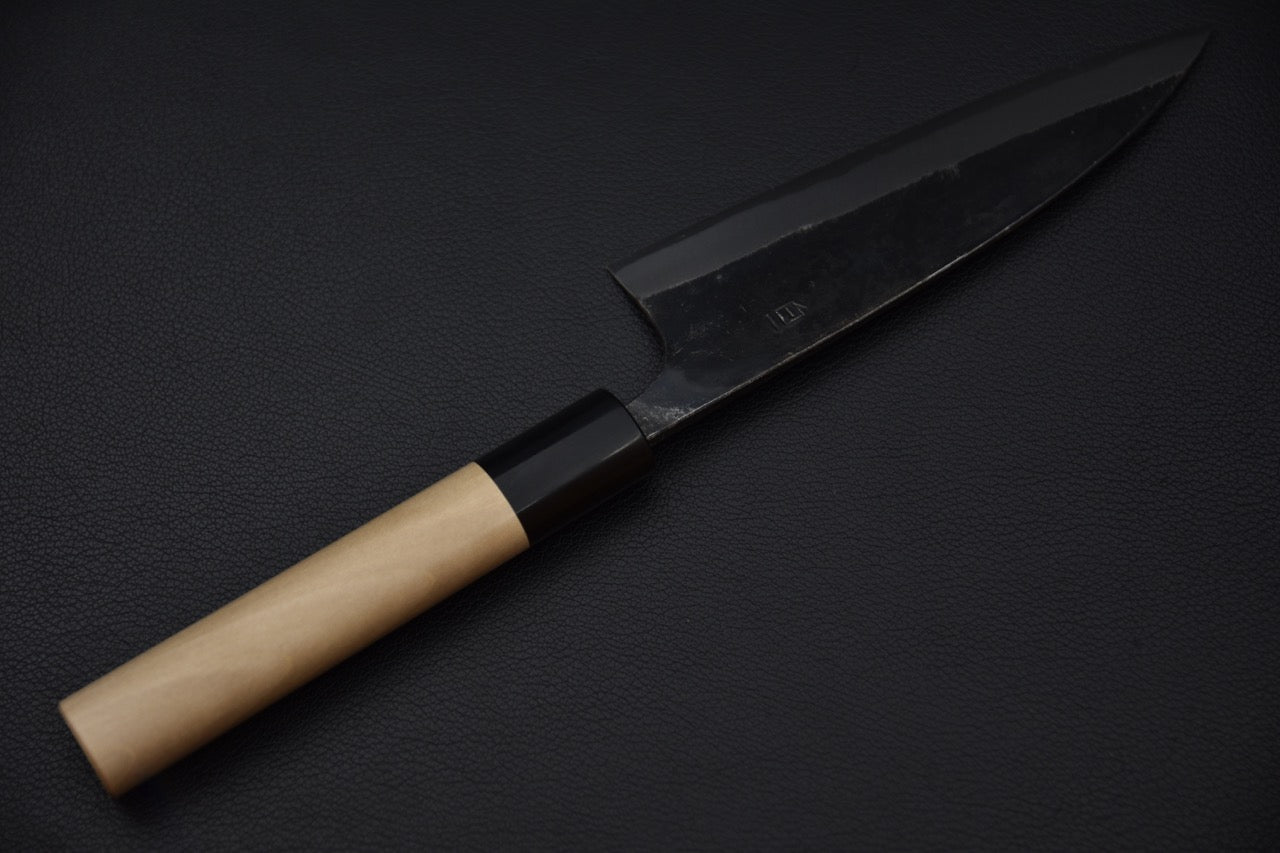 Couteau de cuisine japonais Hitohira Onihiro Gyuto White #1, lame carbone 135mm, manche bois léger