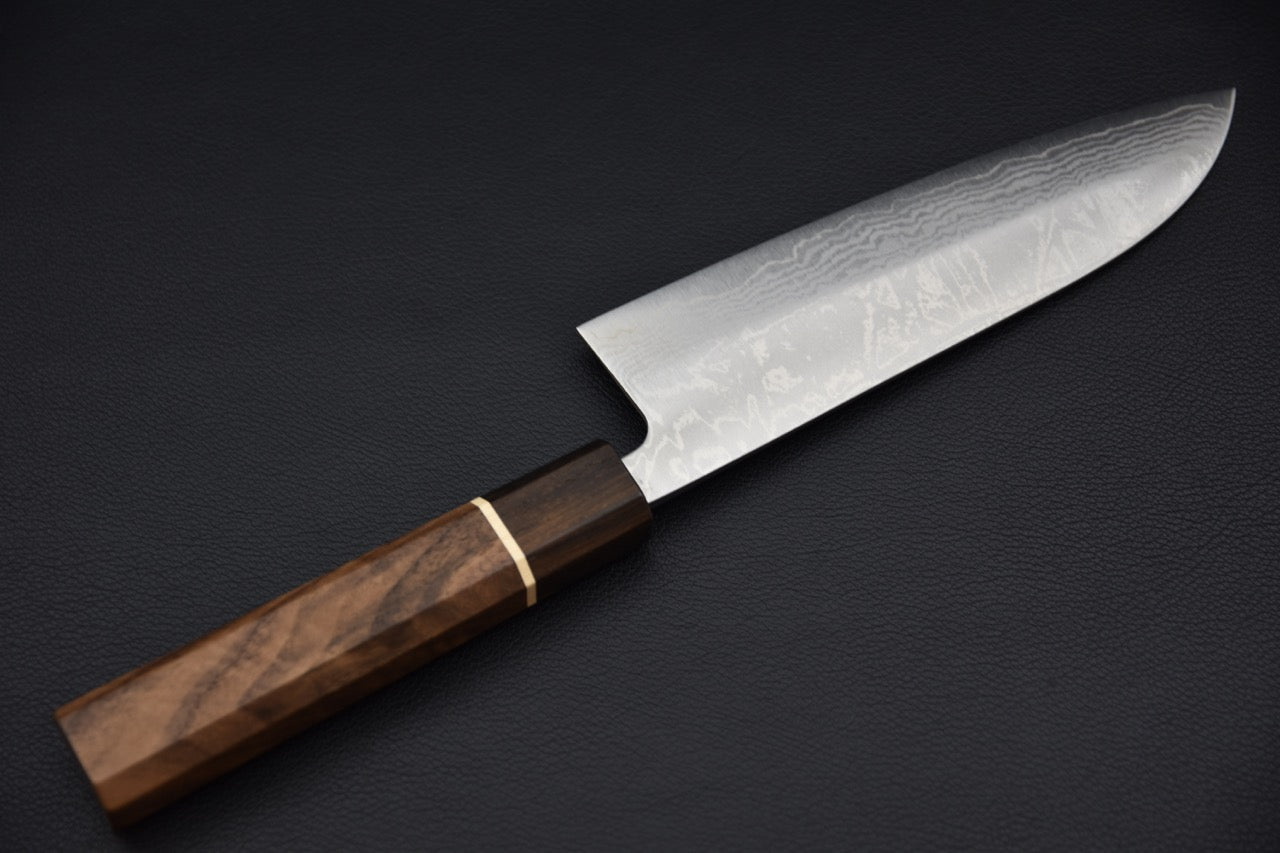 Hitohira Setsu VG-10 Damascus Santoku 165mm Noyer