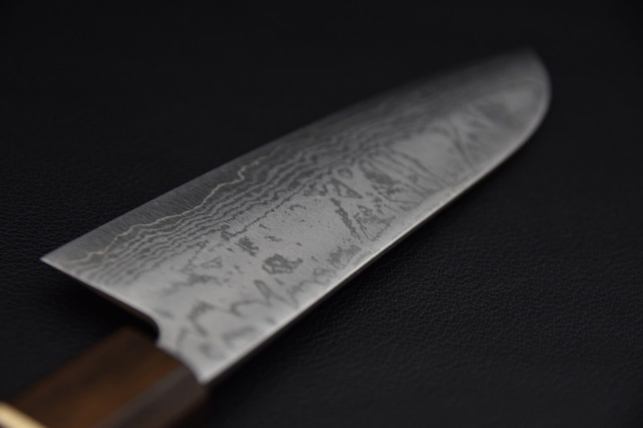 Hitohira Setsu VG-10 Damascus Santoku 165mm Noyer