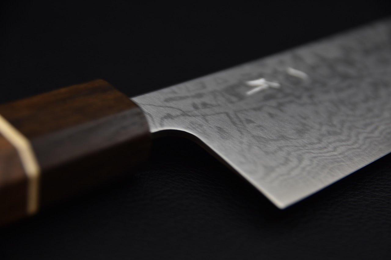 Hitohira Setsu VG-10 Damascus Santoku 165mm Noyer
