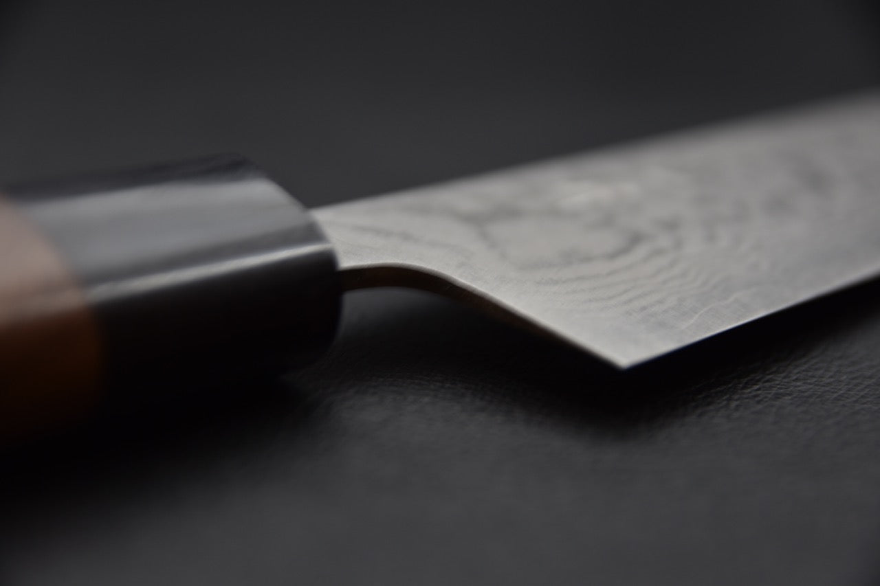 Jonction entre la lame et la virole du couteau japonais Hitohira