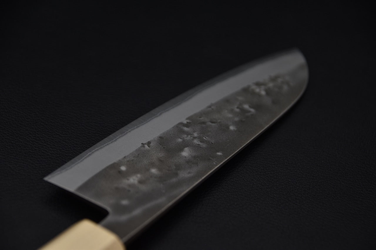Hitohira TD Aogami #2 Stainless Clad Nashiji Santoku 165mm Noyer