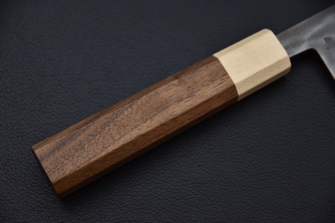 Hitohira TD Aogami #2 Stainless Clad Nashiji Santoku 165mm Noyer