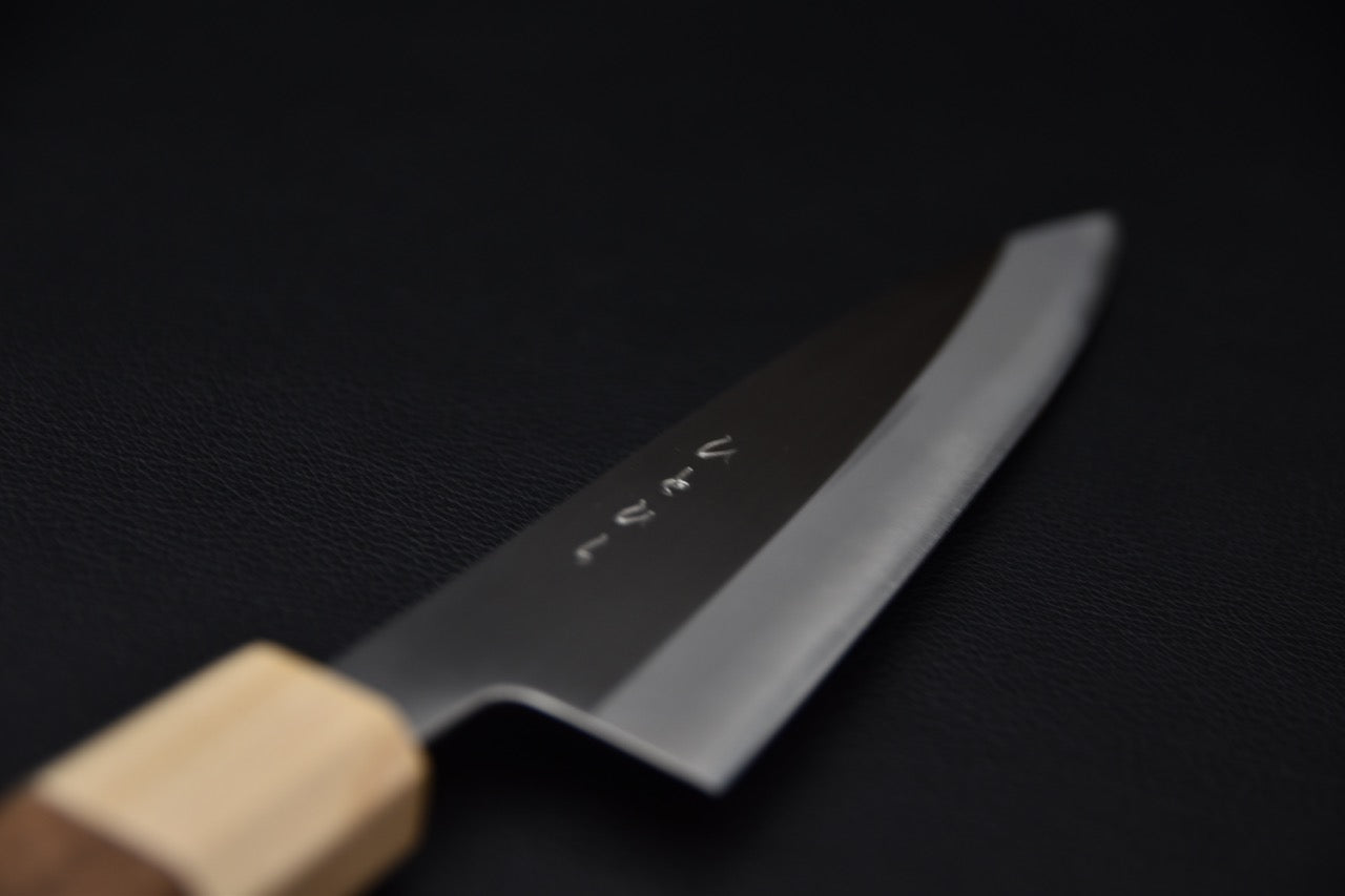 Hitohira TD SLD Migaki Gyuto 165mm, couteau de chef compact japonais, manche en bois de noyer