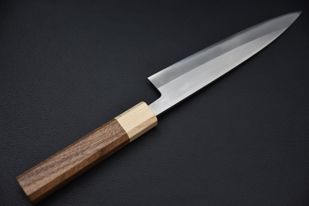 Couteau polyvalent japonais Hitohira TD Gyuto 165mm, lame SLD finition brossée, manche wa en noyer