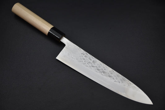 Couteau japonais Gyuto 210mm Hitohira TD SLD Tsuchime – vue complète