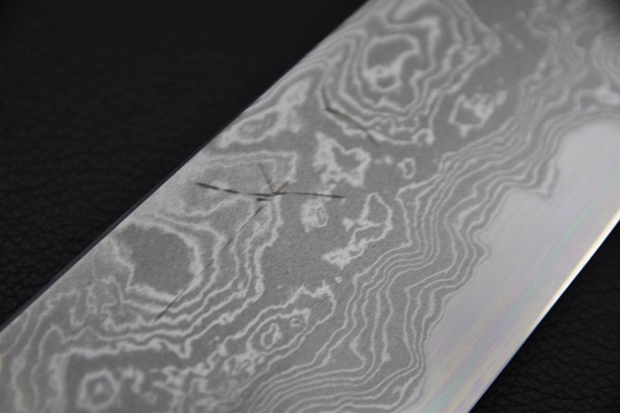 Hitohira Tanaka Kyuzo Aogami #1 Damascus Gyuto 240mm Ébène Taihei