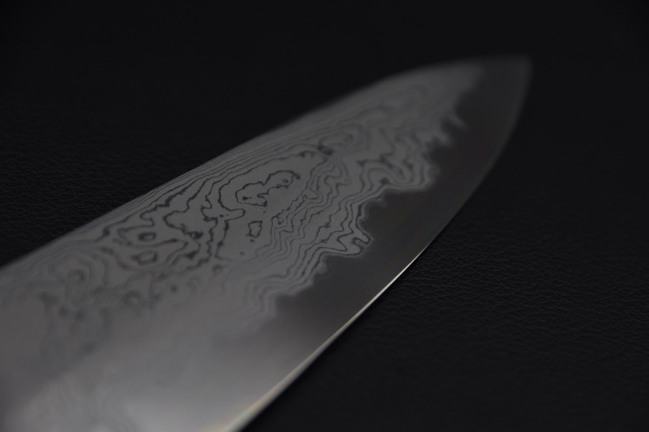 Hitohira Tanaka Kyuzo Aogami #1 Damascus Gyuto 240mm Ébène Taihei