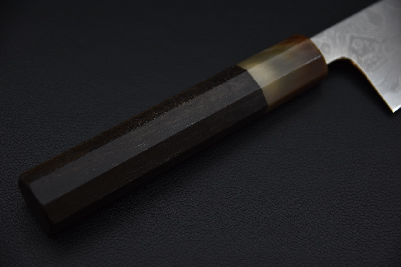 Hitohira Tanaka Kyuzo Aogami #1 Damascus Gyuto 240mm Ébène Taihei